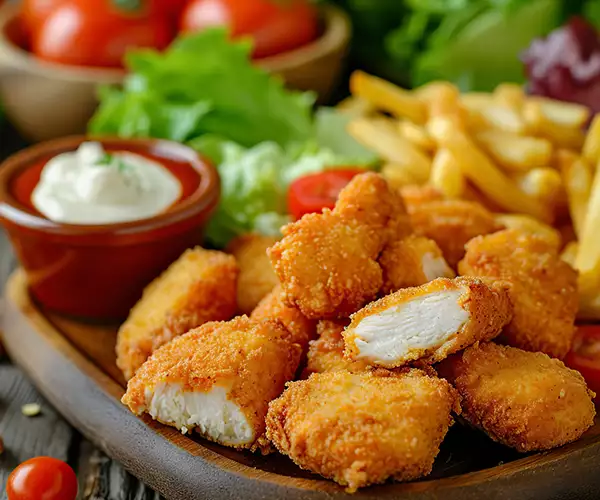 Nuggets frites salade